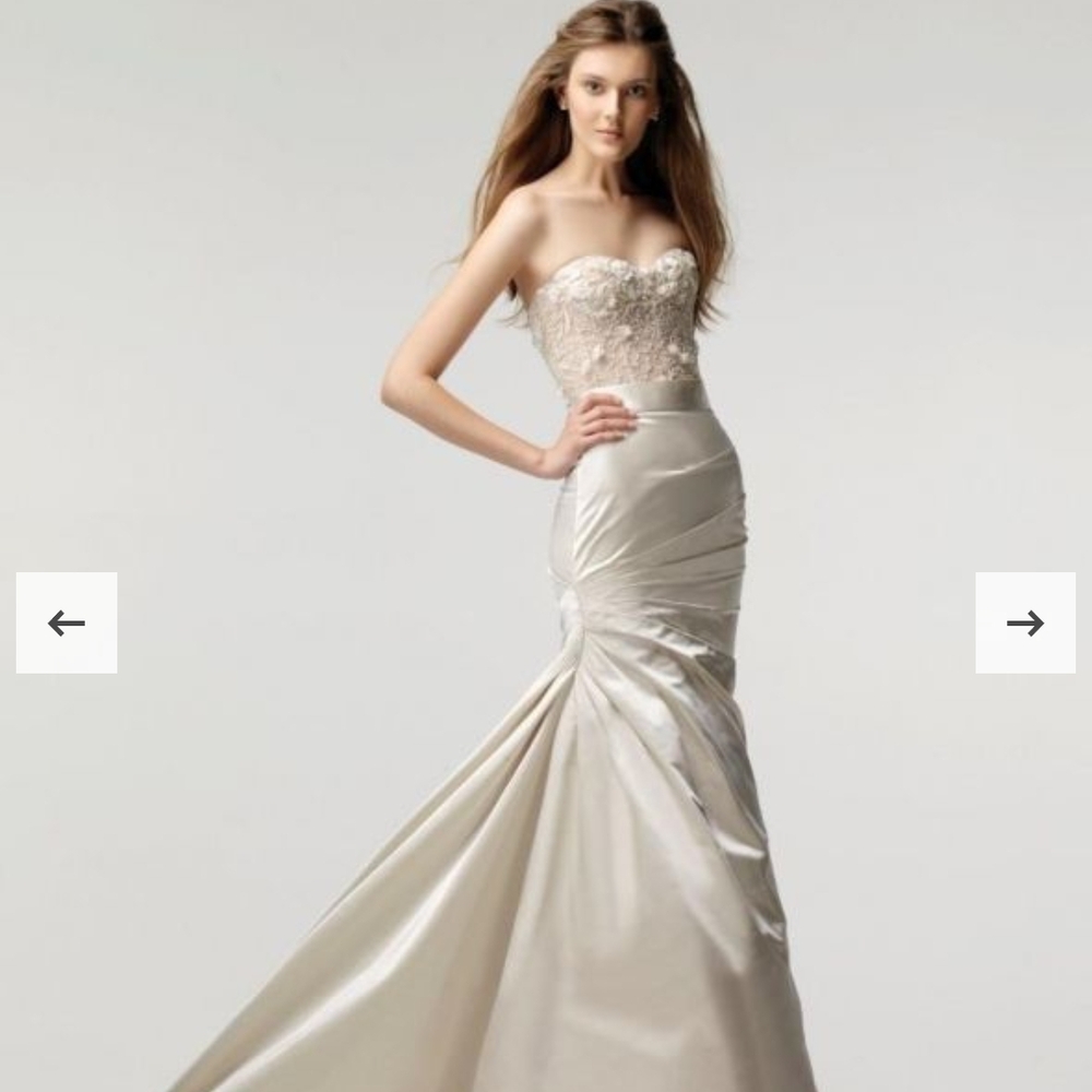 Monique Lhuillier Champagne Strapless Gown
